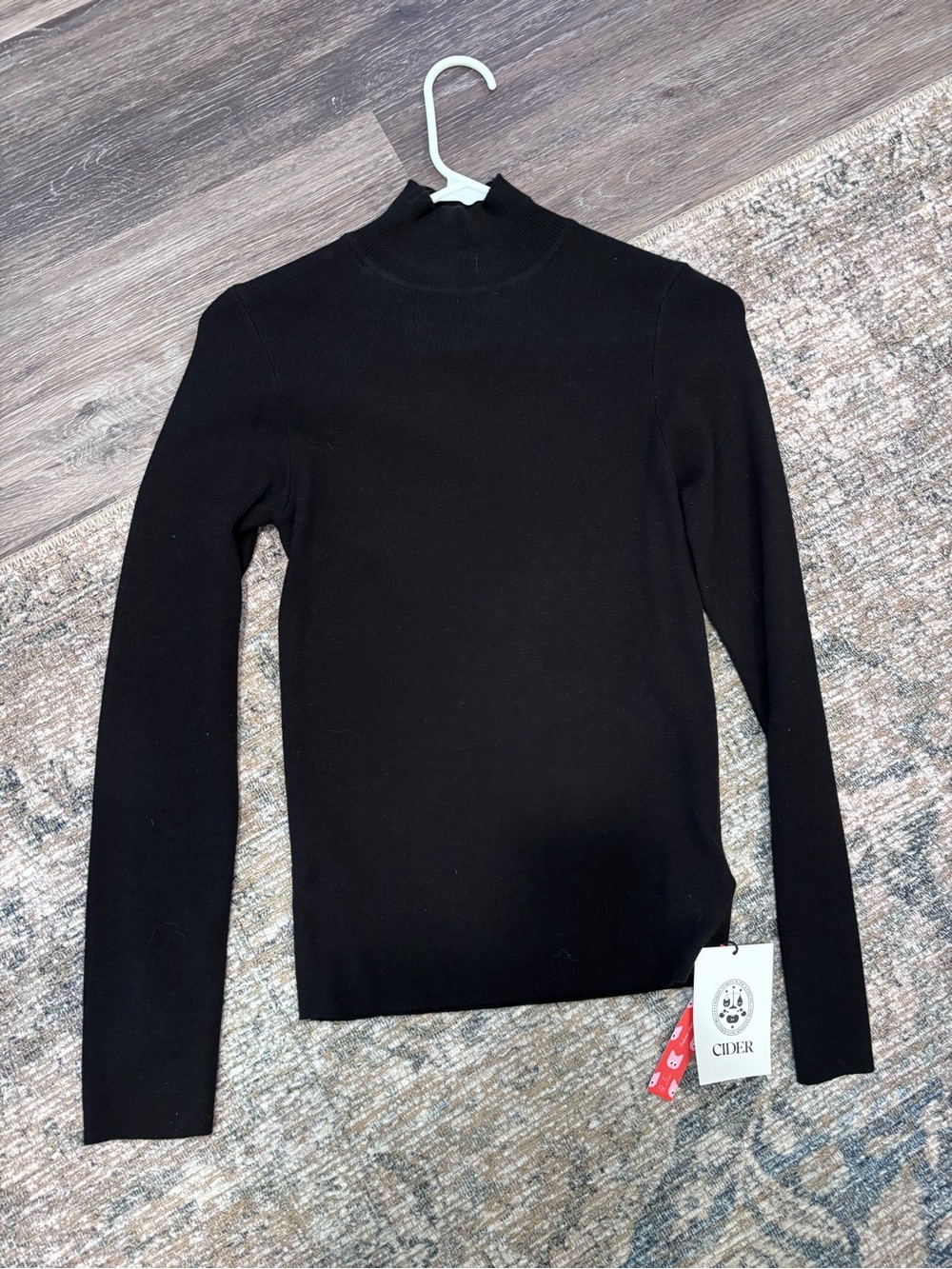 Cider Black Turtleneck Slim Fit Sweater